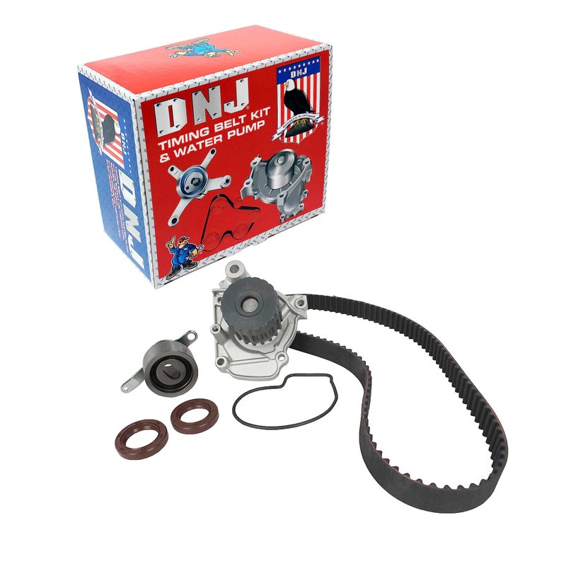 DNJ TBK297WP Timing Belt Kit with Water Pump for 1996-2000 Honda Civic Civic del Sol 1.6L L4 16V SOHC 1588cc - Image 1